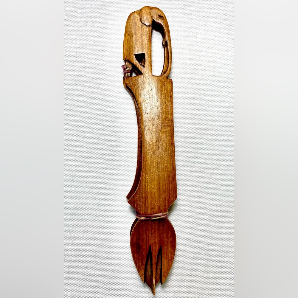Wooden Elephant Spoon/Fork Made In Kenya 8” set of 2